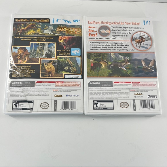 Dangerous Hunt 2019 Wii Game Bundle of 2 Rated Teen Blood & Violence - Picture 2 of 4